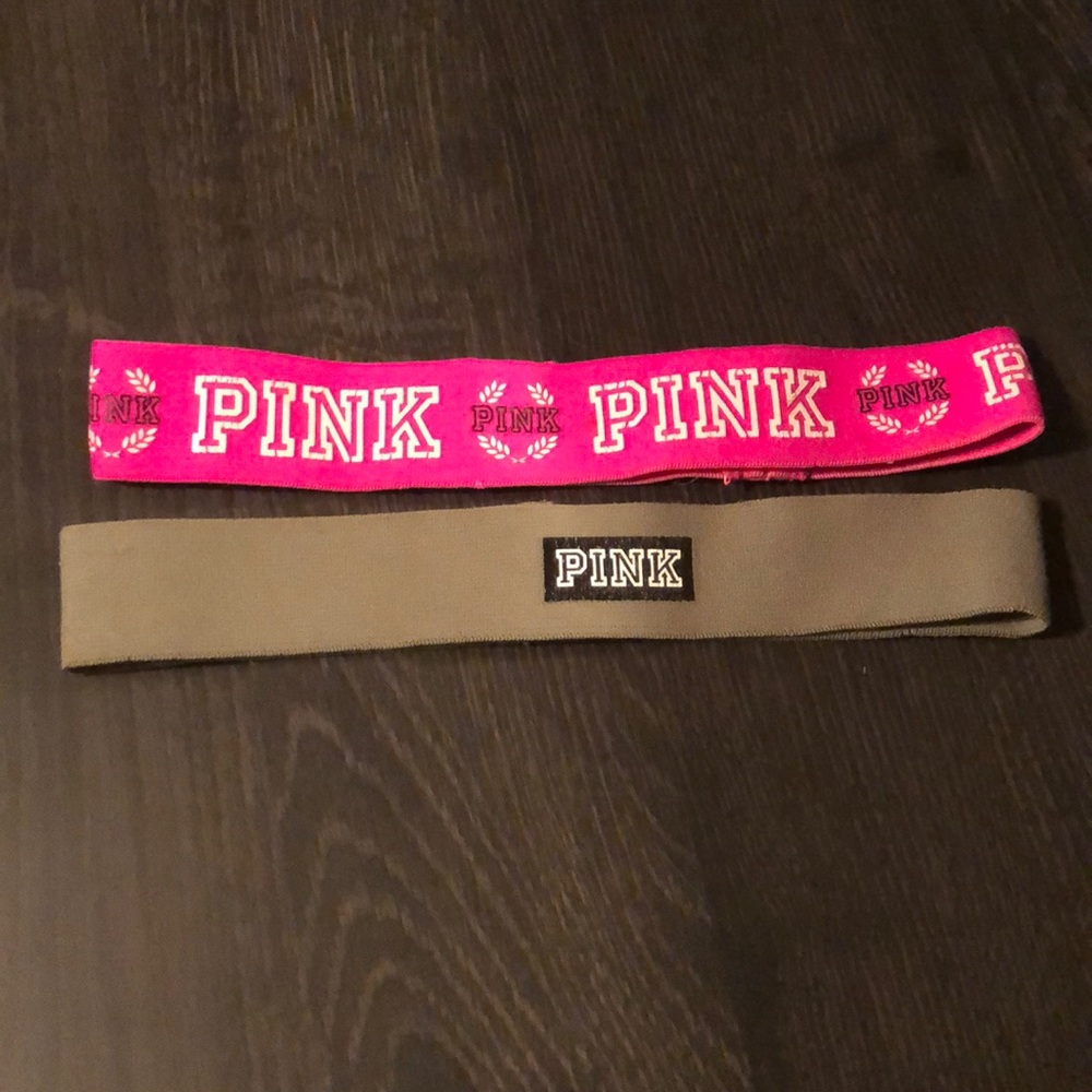 Two PINK headbands